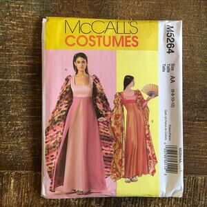 McCalls Sewing Pattern M5264 Asian Mulan Padme Cosplay Fantasy Dress 6-12 UNCUT
